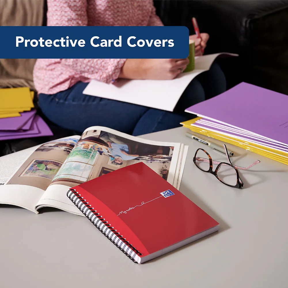 Oxford My Notes Purple A5 Card Cover Wirebound Notebook, Ruled with Margin and Perforated, 200 Pages
