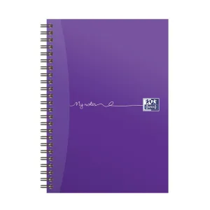 Oxford My Notes Purple A5 Card Cover Wirebound Notebook, Ruled with Margin and Perforated, 200 Pages