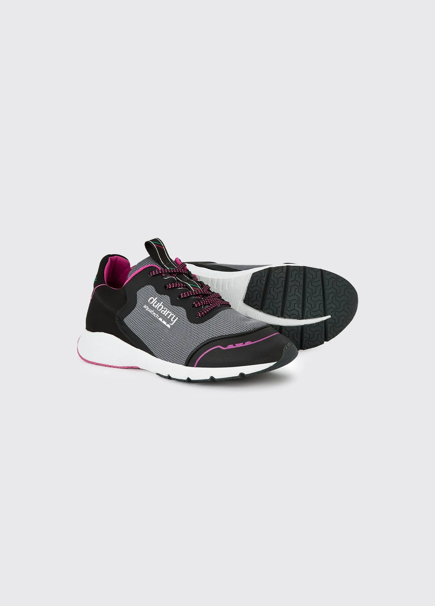 Palma Lightweight Laced Trainer - Steel/Cerise