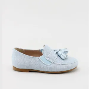 Papanatas Blue Linen Tassel Loafer