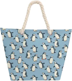 Penguin Atlantic Beach Bag Large Tote Bags Shopping Travel Gym Handbags with Rope Handles