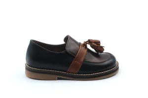 Pepe Black and Brown Tassel Loafer