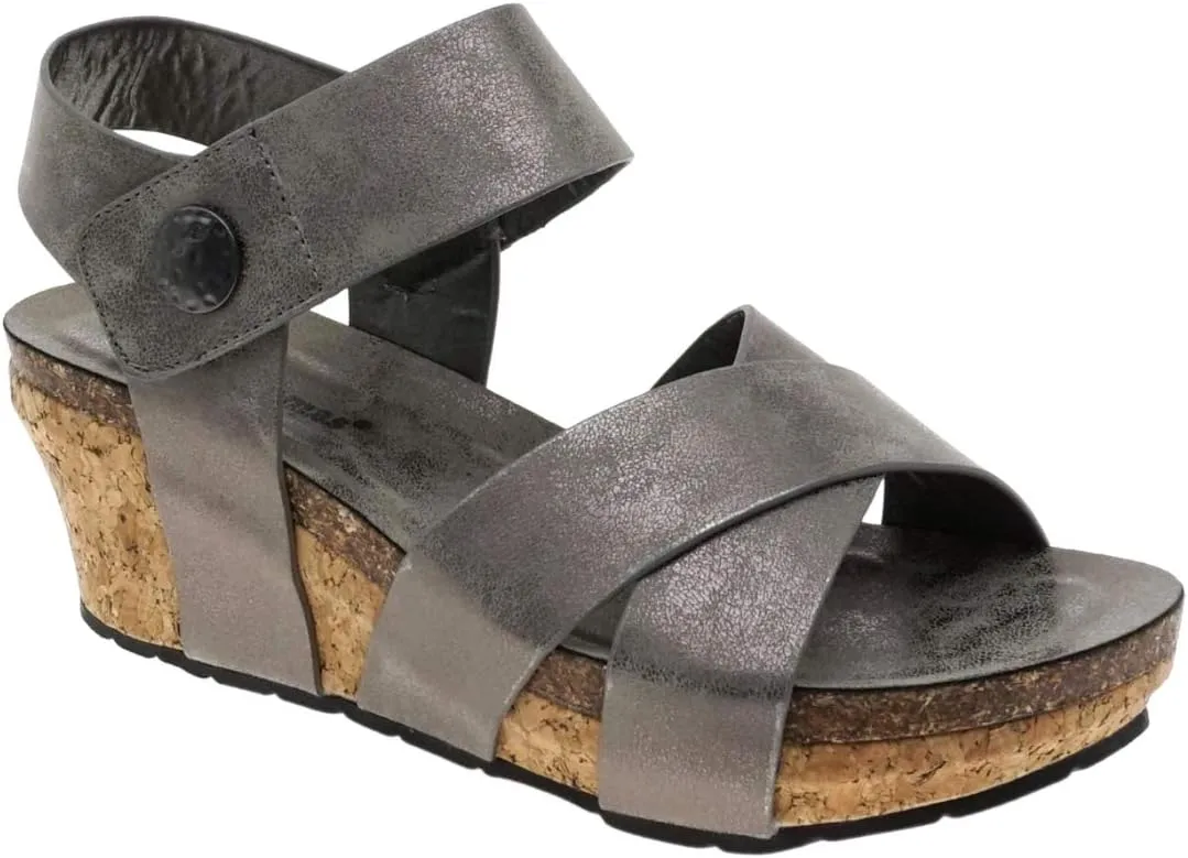 Pierre Dumas Womens Chantal-4 Wedge Sandal (6, Pewter)