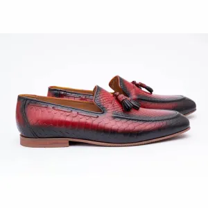 Red Patina Python Tassel Loafer