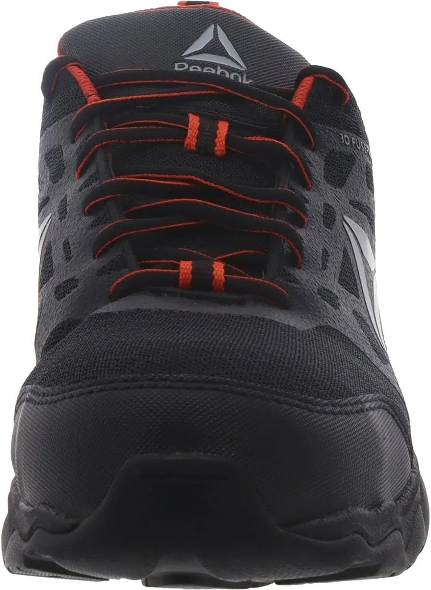 Reebok Work Men's RB1061 Beamer Safety Toe Seamless Athletic Work Shoe Black & Red Trim