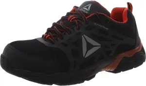 Reebok Work Men's RB1061 Beamer Safety Toe Seamless Athletic Work Shoe Black & Red Trim