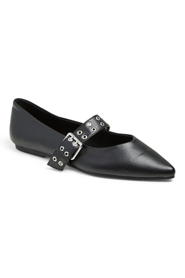 Saga Buckle Ballerina Pump