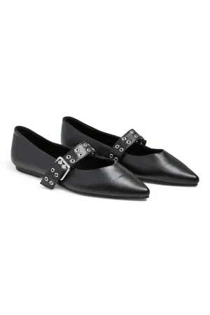 Saga Buckle Ballerina Pump