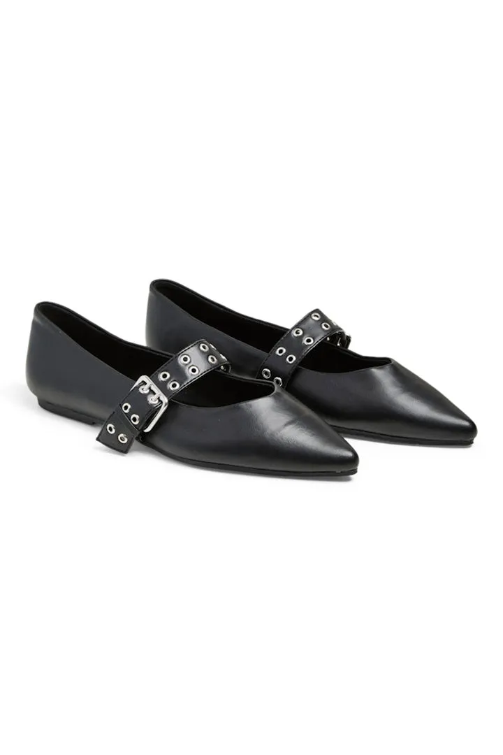Saga Buckle Ballerina Pump