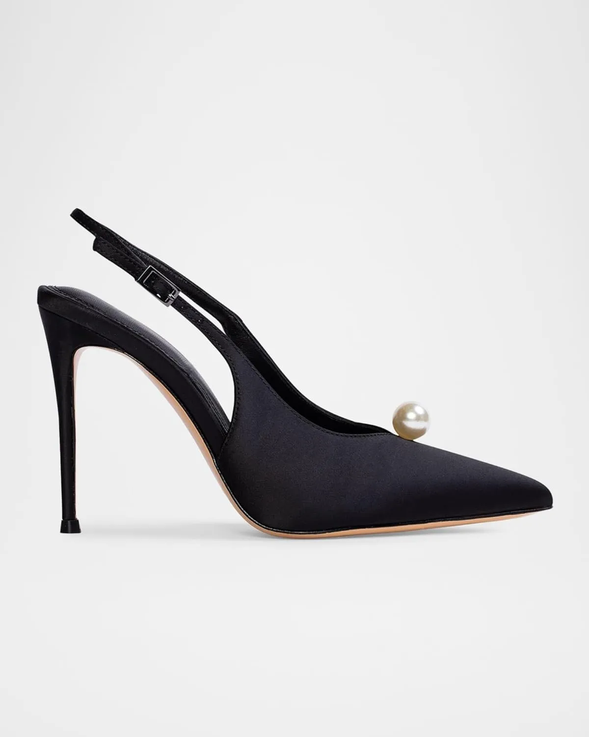 Satin Slingback Pump Shoes with 4 Inch Stiletto Heel