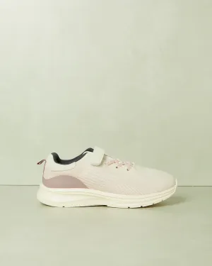 Senior Girls Beige Velcro Strap Trainer