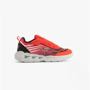 Skechers 401503N/RDBK MAGNA-LIGHTS Boys Touch Fasten Trainers Red/Black