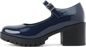 Soda “Boxer” ~ Women Mary Jane Round Toe Chunky Block Heel Lug Sole Pump with Adjustable Strap