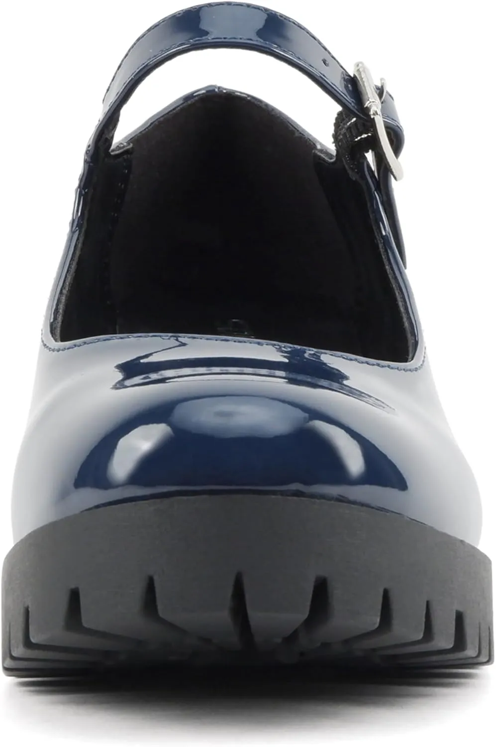 Soda “Boxer” ~ Women Mary Jane Round Toe Chunky Block Heel Lug Sole Pump with Adjustable Strap