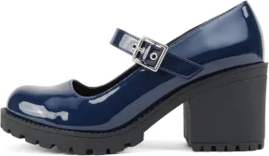 Soda “Eviana” ~ Women Mary Jane Round Toe Mid Chunky Block Heel Lug Sole Pump with Adjustable Strap