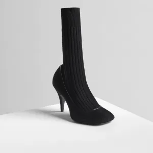 SOFT SOCK PUMP | black suede