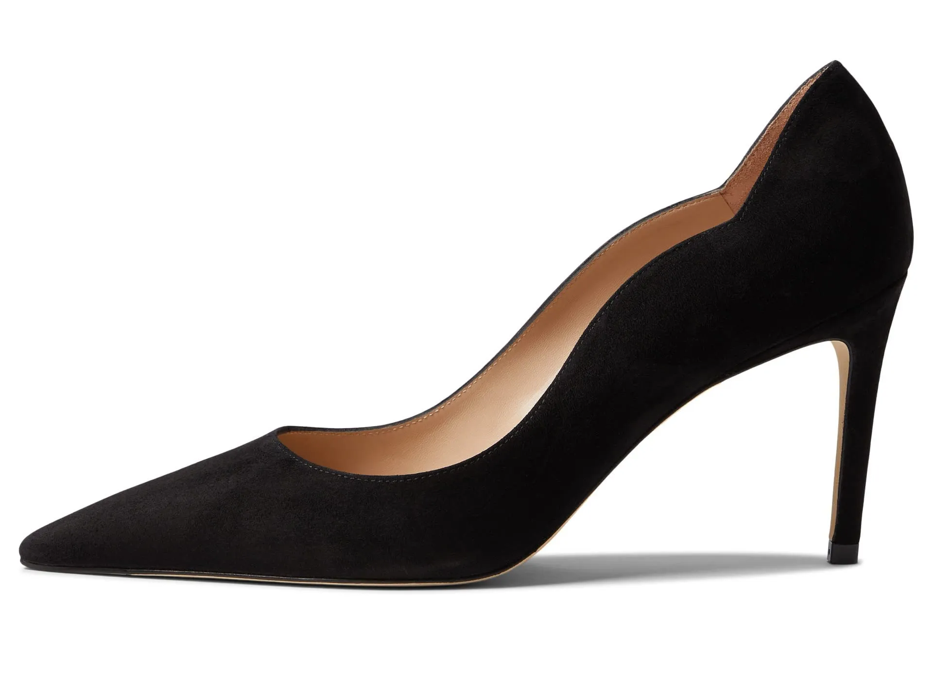 Stuart Weitzman Womens Stuart 85 Scallop Pump Black 5 B