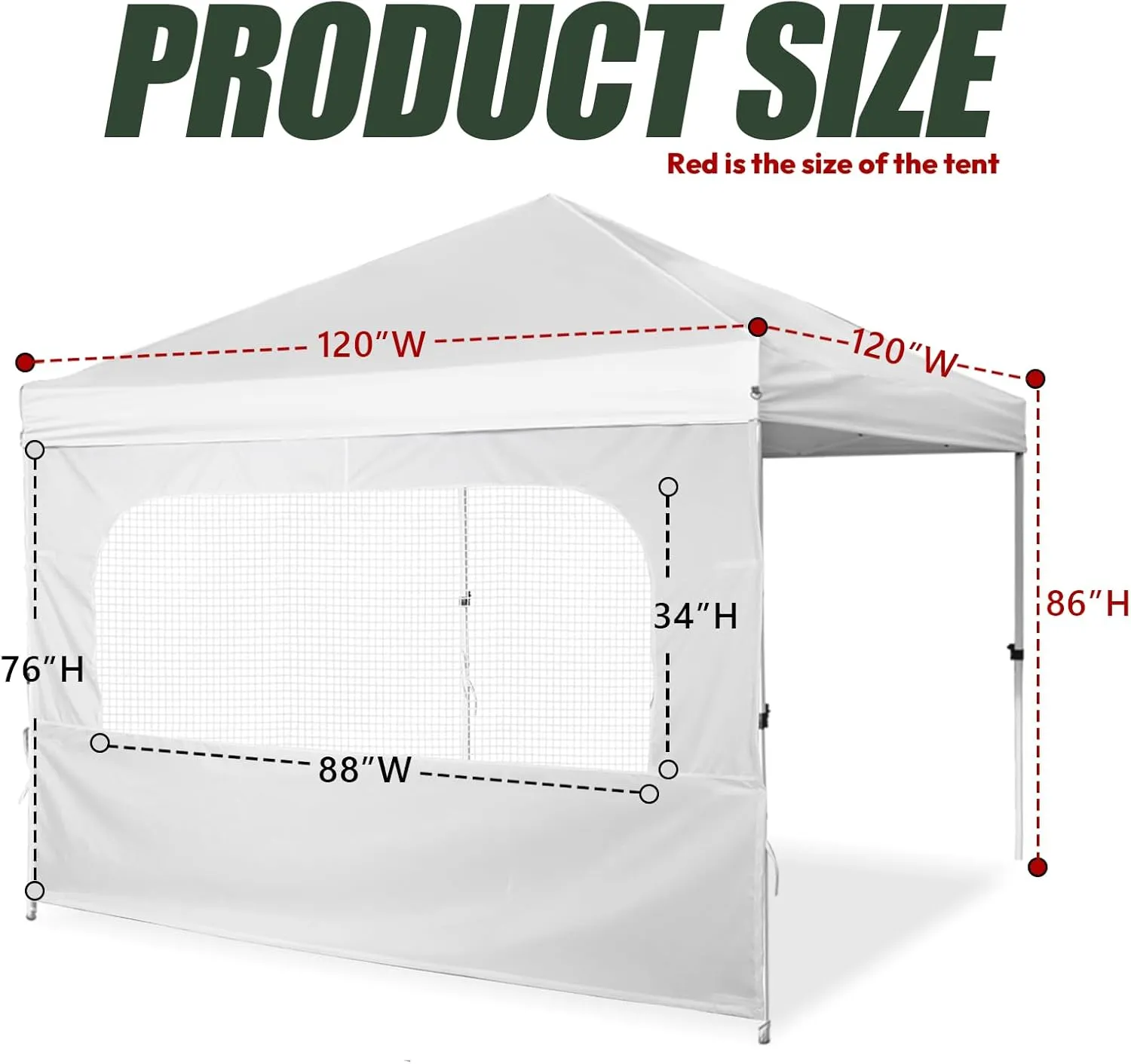 Sunshade Sidewall with Mesh Window for 10x10 Pop Up Canopy - Straight Leg, Outdoor Instant Canopy Sidewalls, 3 Packs (10 x 10, Navy with Silver Coating)