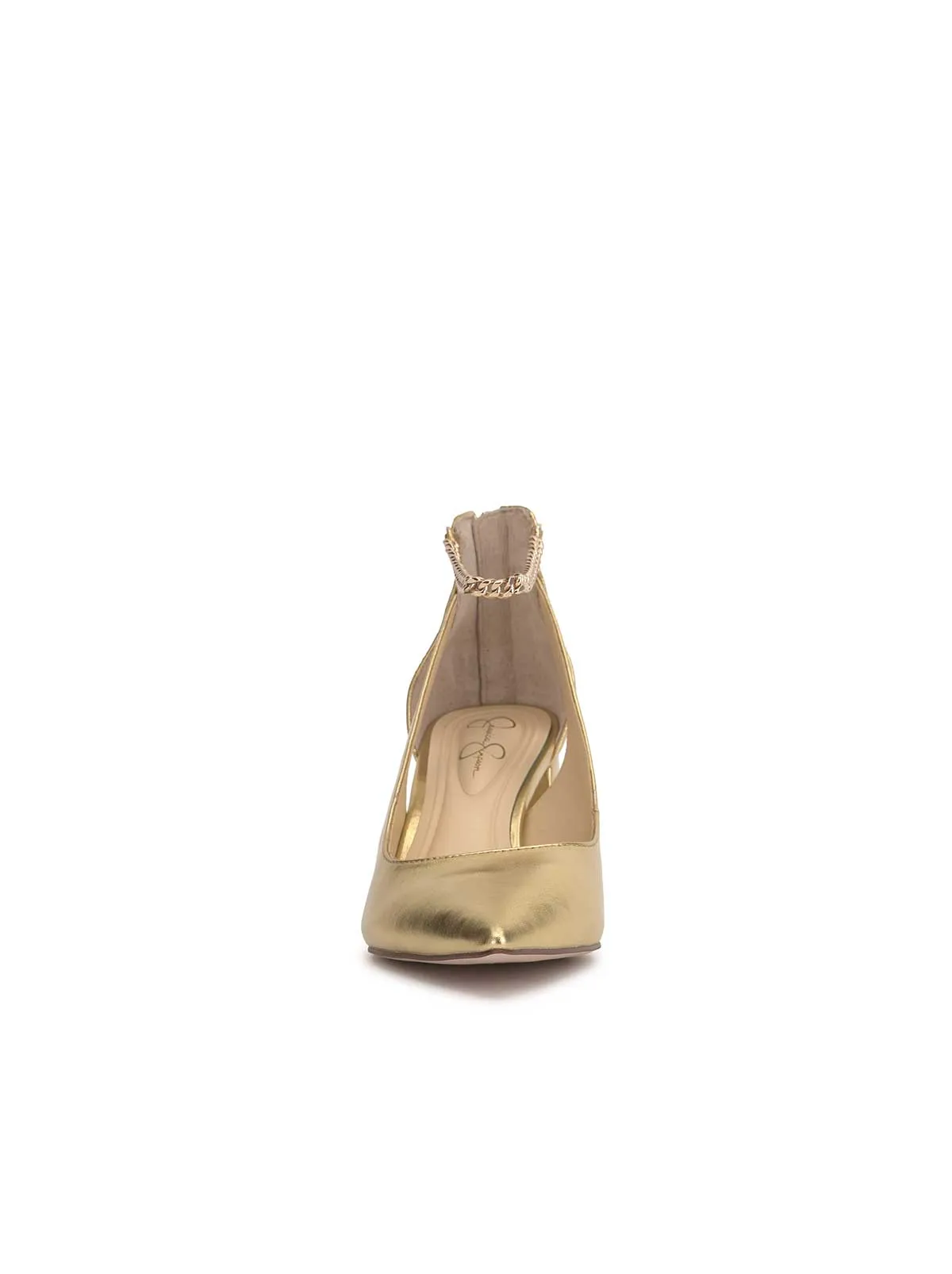 Sylan Chain Ankle Strap Pump in Gold