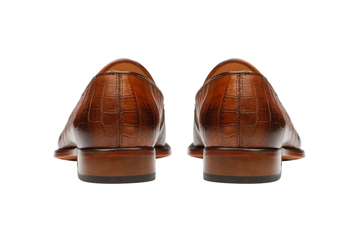 Tassel Loafer – Croc Mid Brown