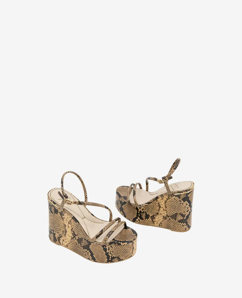 Tatiana Snake Print Platform Wedge Sandal