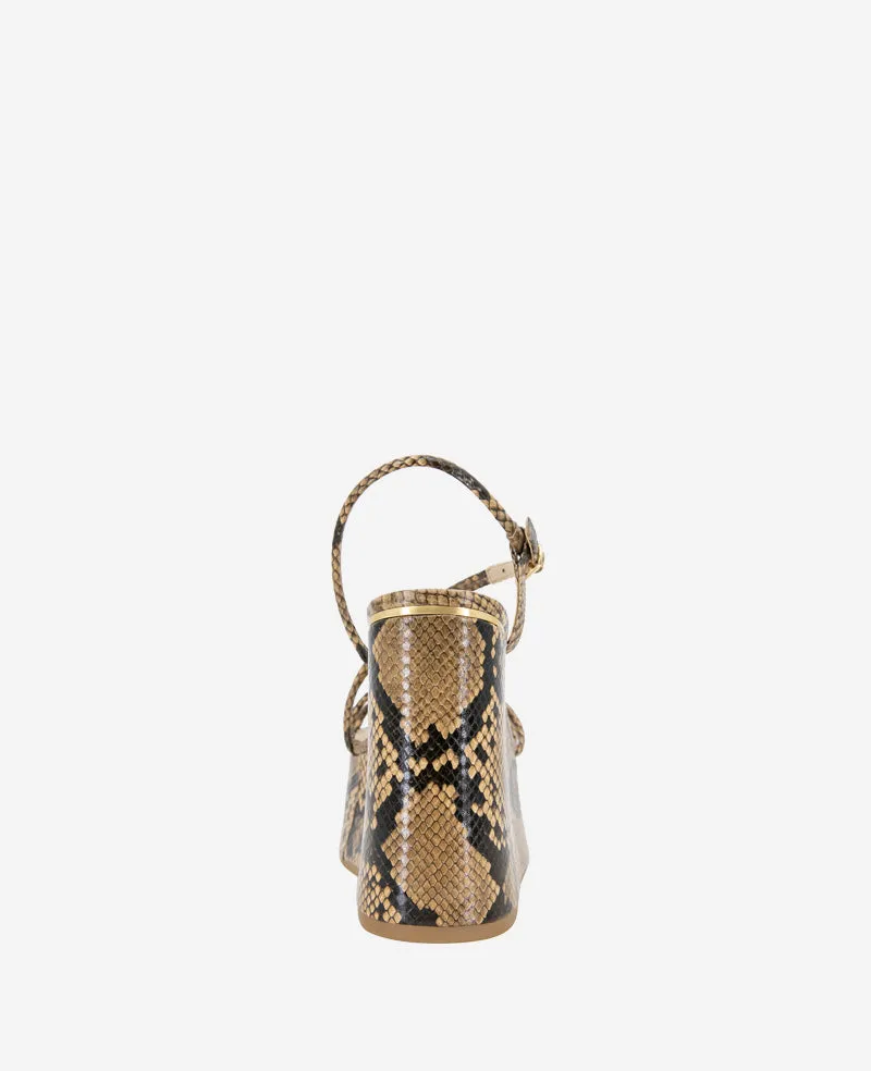 Tatiana Snake Print Platform Wedge Sandal