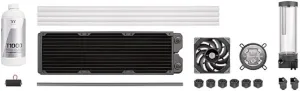 Thermaltake Pacific Tough C360 DDC Hard Tube Liquid Cooling KIT/Tough Fan/ W7 Non-RGB Water Block / PR22-DDC Pump & Reservoir Combo for a Non-RGB Build, CL-W306-CU12BL-A,Black