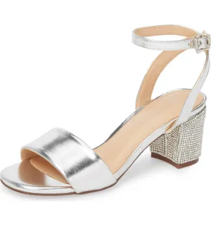 Toe Silver Jamie Open Sandal Formal Dress Low Block Time-saving Heel Lauren Pumps Lorraine Only today