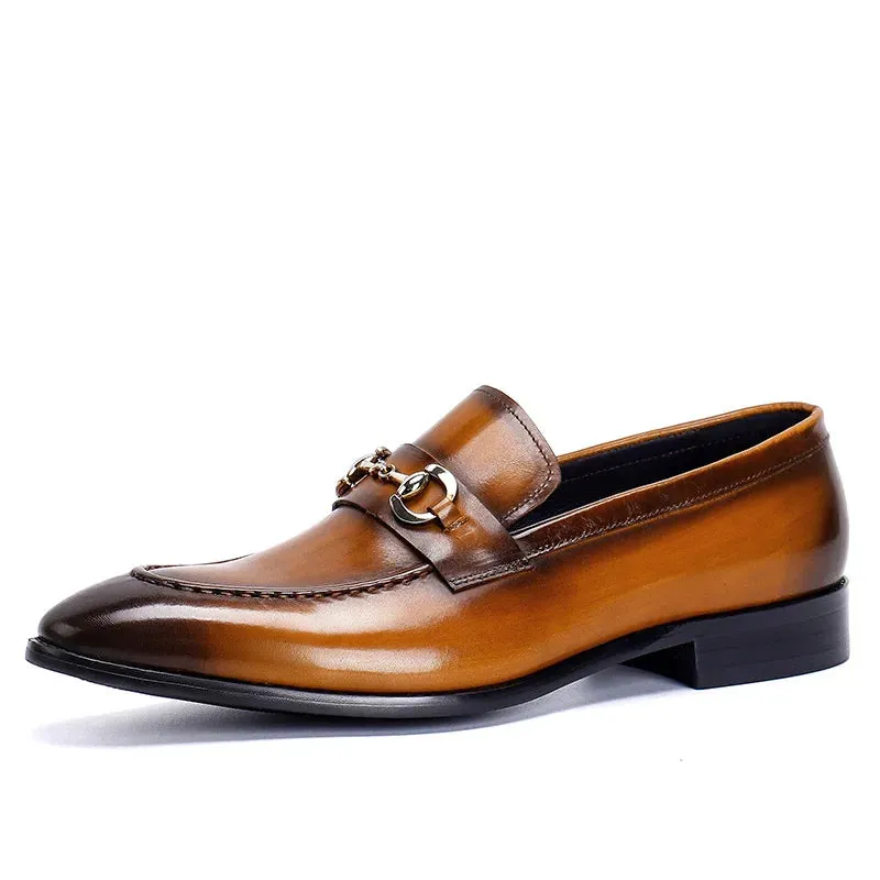 TREKHE | Premium Lace-Up Oxford – Glossy Elegance in Black or Brown