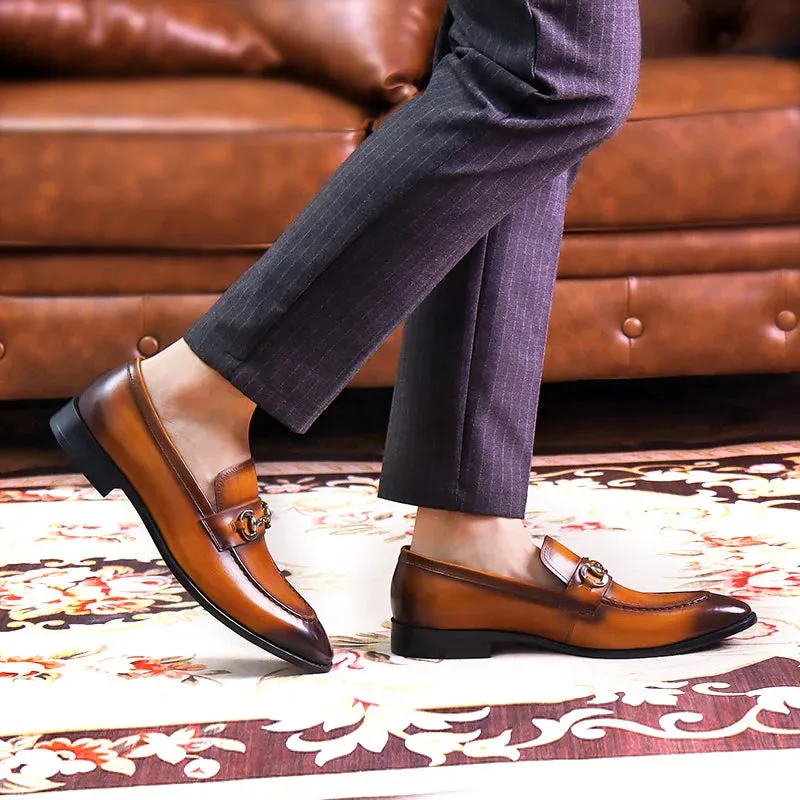TREKHE | Premium Lace-Up Oxford – Glossy Elegance in Black or Brown