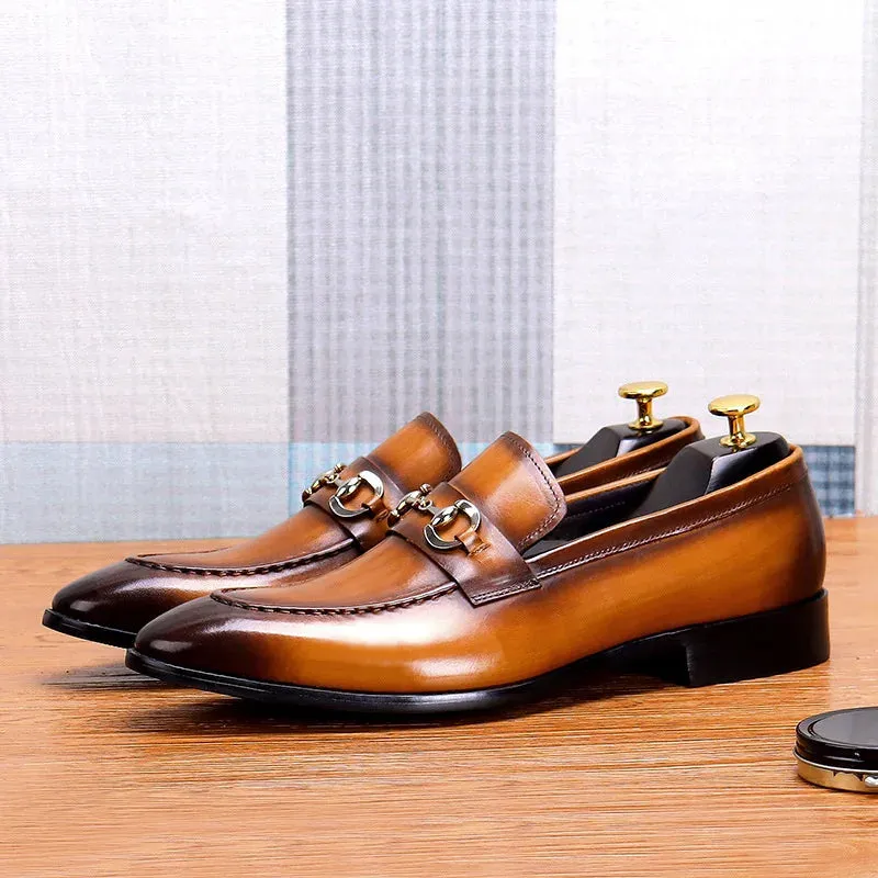 TREKHE | Premium Lace-Up Oxford – Glossy Elegance in Black or Brown