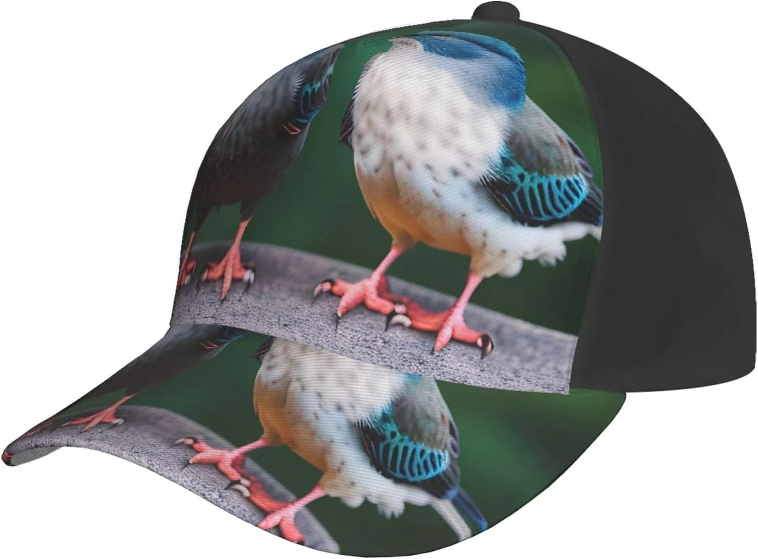 Two Birds Print Baseball Cap for Men and Women – Curved Brim, Perfect for Outdoor, Sports, Travel, and Four Seasons Black