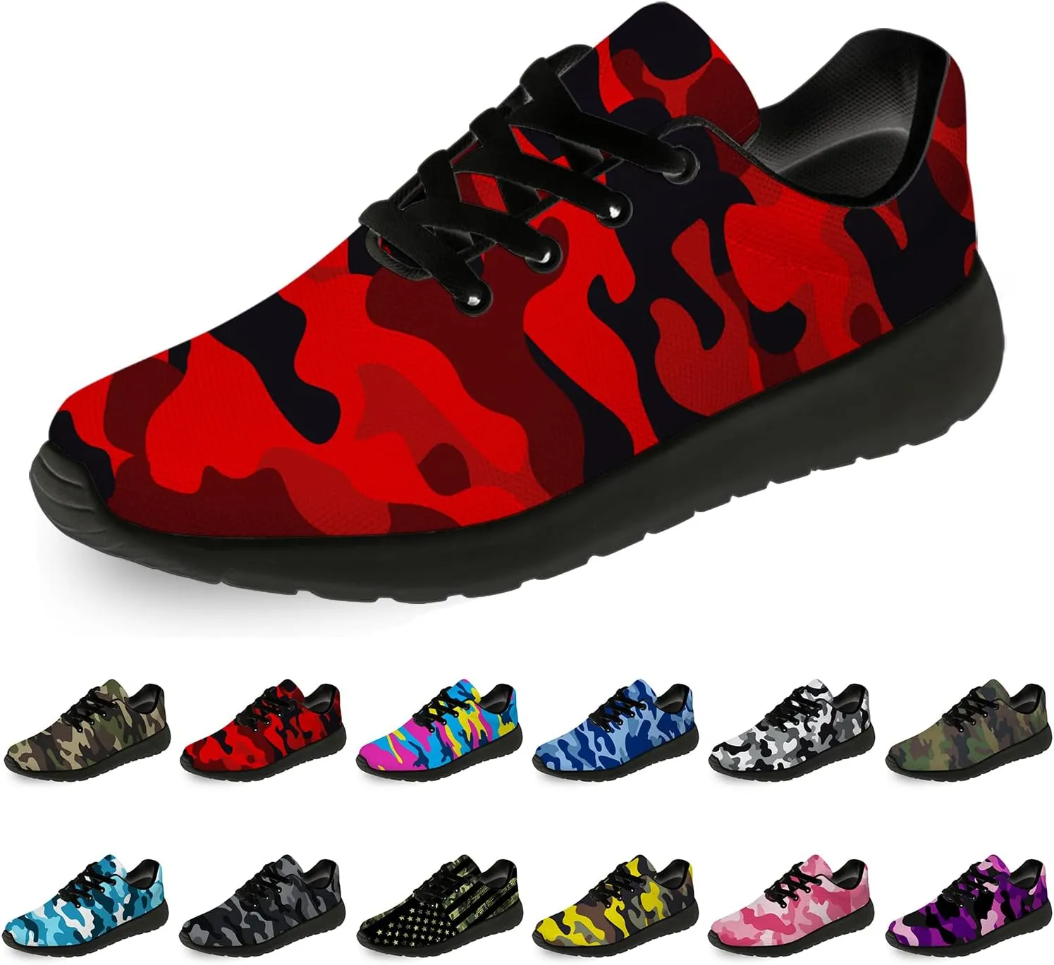 Unisex Camouflage Sneakers for Women & Men, Breathable & Lightweight, All Occasions
