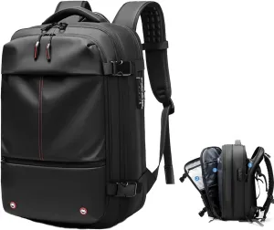 Velouette Mochila De Viaje mit Pumpe, 60L Veloussette Prestige Space Bag, 2025 Expandable Reise Business Backpack (Bag, Black)
