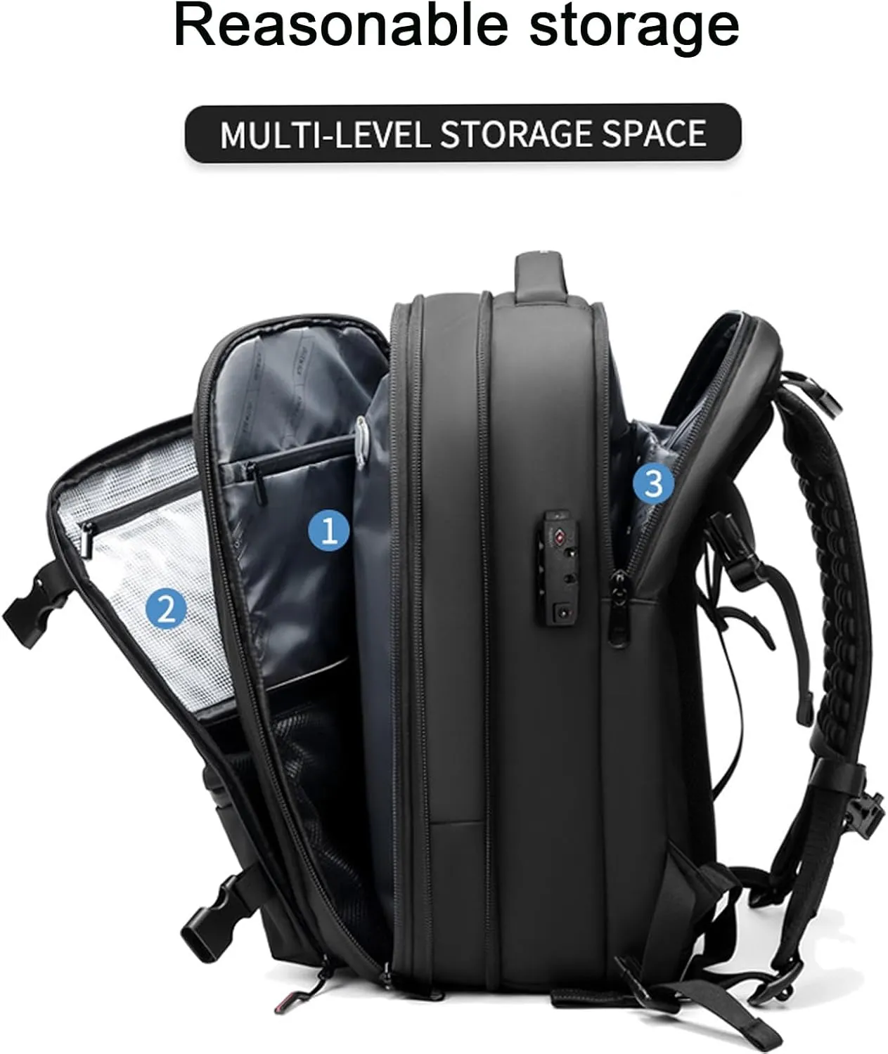 Velouette Mochila De Viaje mit Pumpe, 60L Veloussette Prestige Space Bag, 2025 Expandable Reise Business Backpack (Bag, Black)