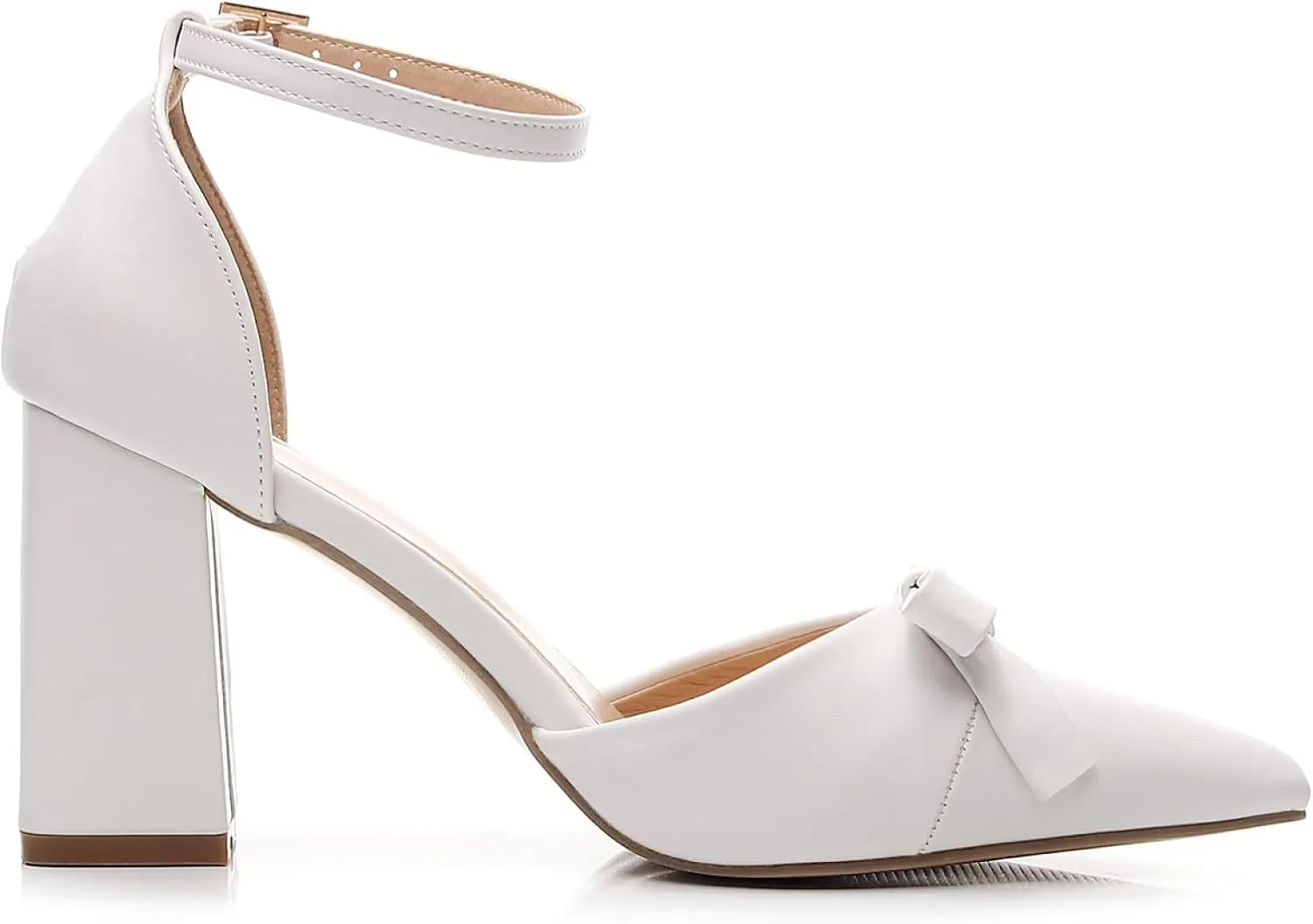 VenusCelia Women's Brightest Strap Pump Block Heel Shoe