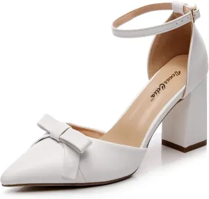 VenusCelia Women's Brightest Strap Pump Block Heel Shoe