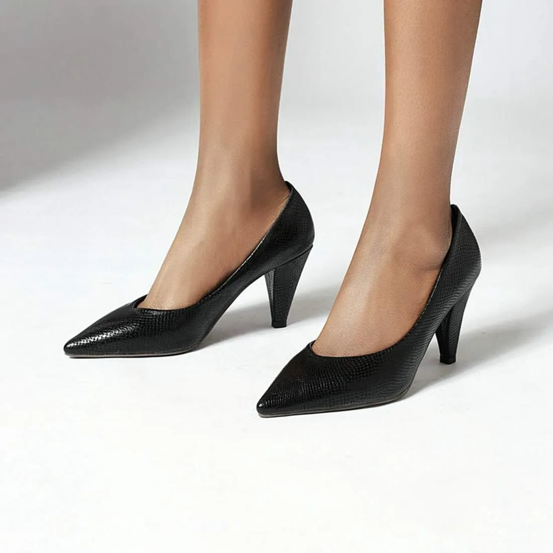 VOKLIN Women's Fashion Pointed Toe Comfy Kitten Low Heels Pumps Slip On Formal Work Office Dress Pump Shoes