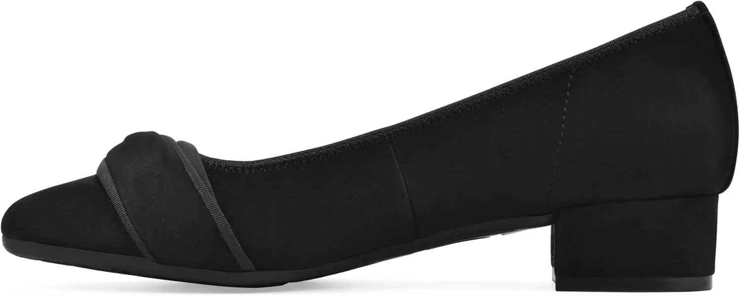 WHITE MOUNTAIN Women's Bordeaux Dressy Crisscross Block Heel