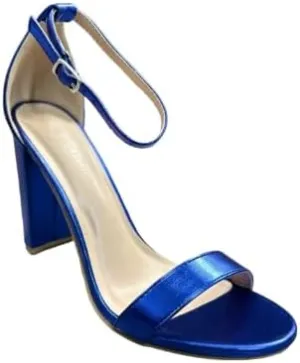 Wild Diva Women's High Chunky Block Heel Pump Dress Heeled Sandals