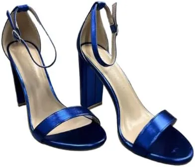 Wild Diva Women's High Chunky Block Heel Pump Dress Heeled Sandals
