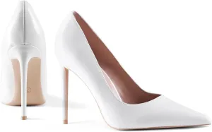 Women High Heels,3.94 inch/10cm Stiletto Pumps Sexy Pointed Toe Patent Leather Slip On High Heel Dress Evening Party Pump Shoes