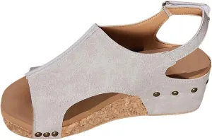 Women's Platform Wedge Sandals, Platform Wedge Sandals 2025 Summer Dressy Heels Bohemia Buckle Ankle Strap Wedge Sandal Comfortable Open-Toe Wedding Party Shoes