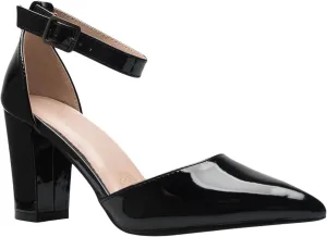 Women's Sexy D'Orsay Ankle Strap Pointed Toe Block Heel Pump - Classic, Comfortable