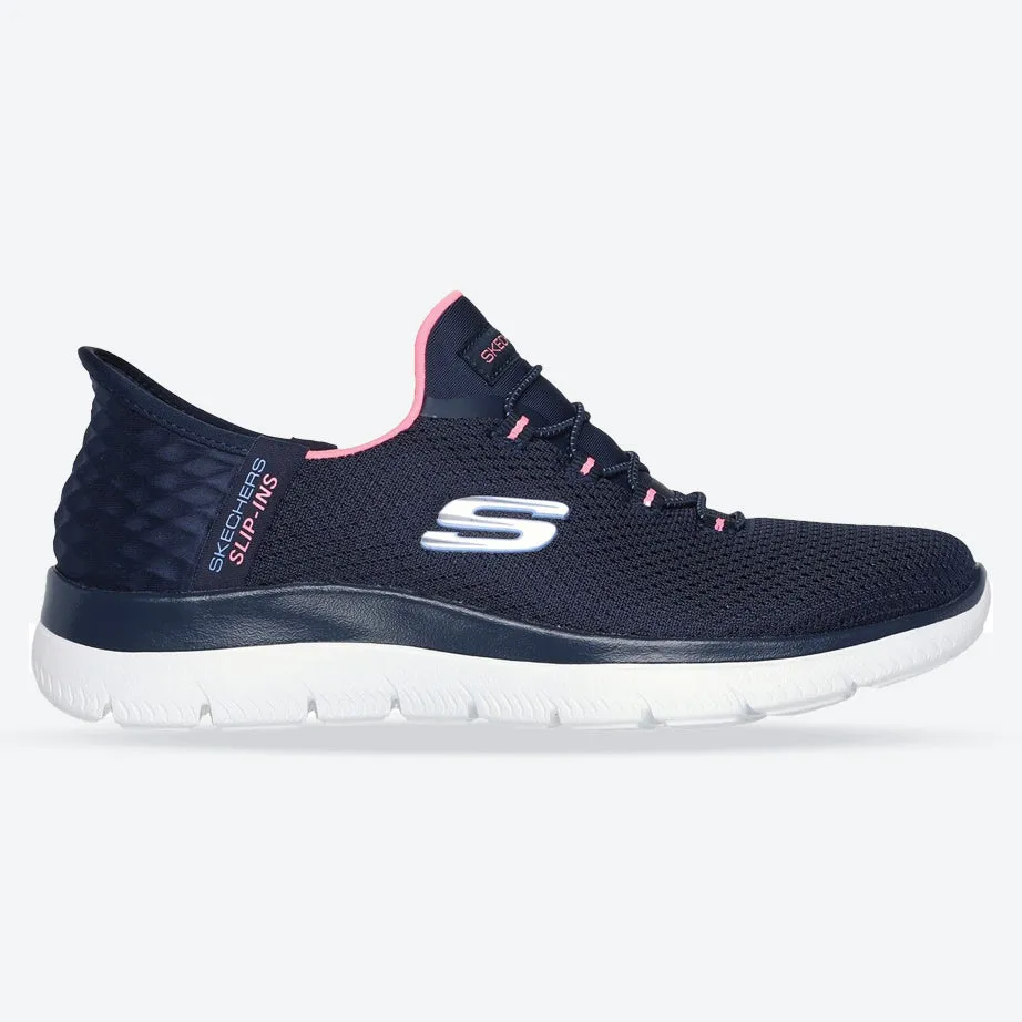 Women's Wide Fit Skechers 150123 Slip-ins Summits Diamond Dream Trainer